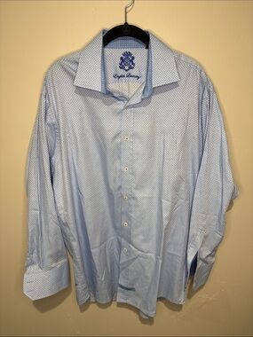 English Laundry Pale Blue Geometric Dress Shirt - 32/33 - 16 1/2